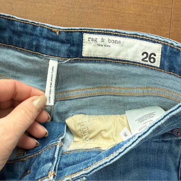 Rag & Bone | Women's Casey High-Rise Ankle Flare Jeans Blue Cindy Wash Denim 26 - Picture 9 of 11